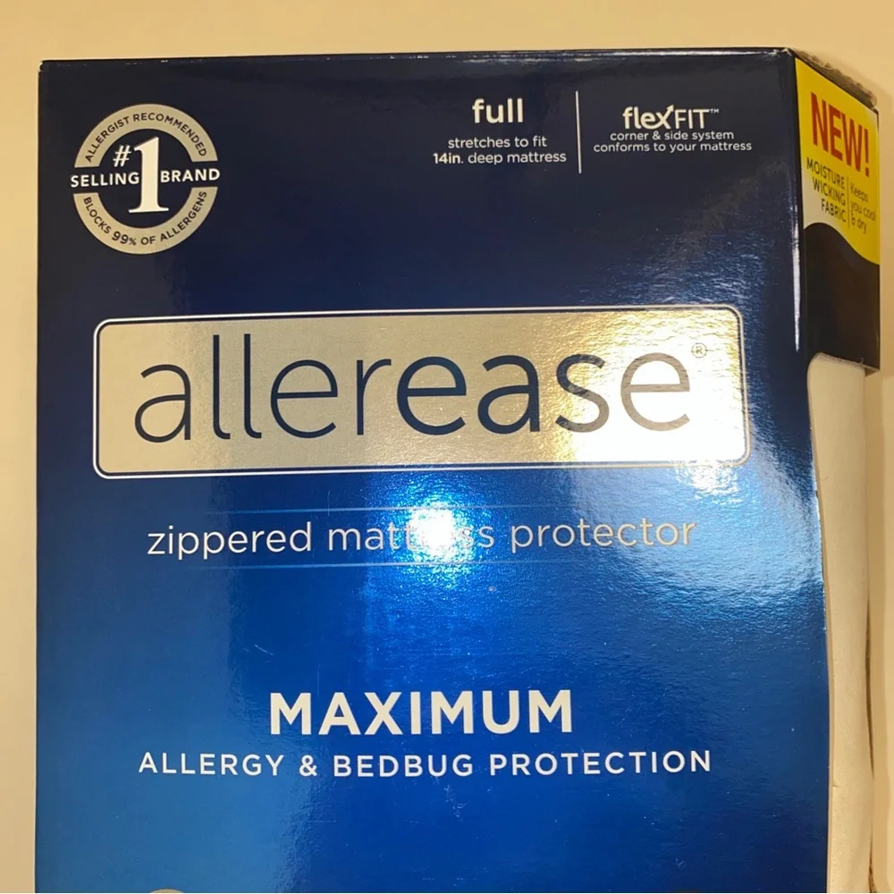 NEW Allerease zippered FULL mattress protector